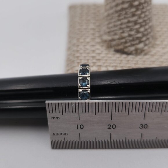 Size 5.5 Sterling Silver Unique Style Blue Spinel Gems Ring A3036 - Picture 8 of 9